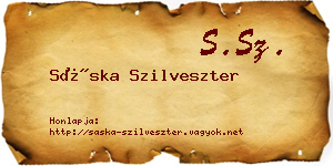 Sáska Szilveszter névjegykártya